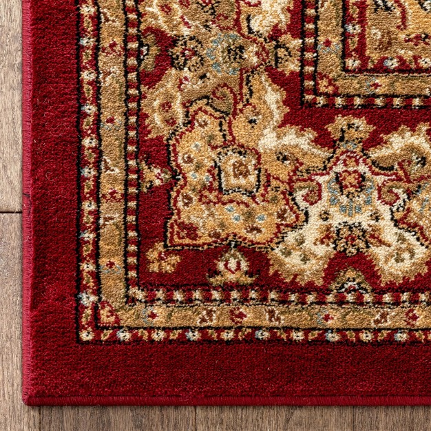 Monarch Panel Oriental Persian Formal Traditional Classic Contemporary Thick Soft Plush Red Area Rug