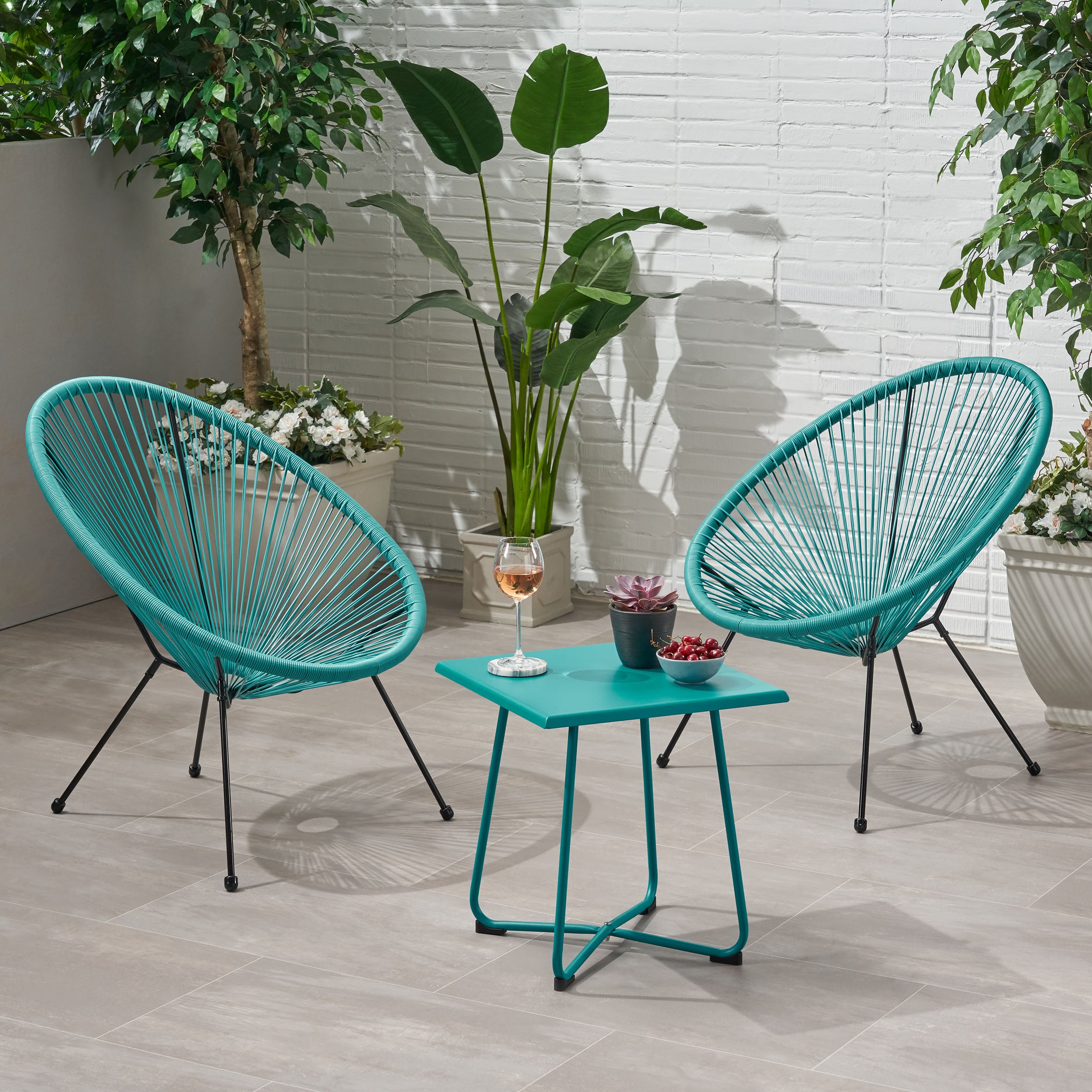 Major Outdoor Woven 3 Piece Chat Set