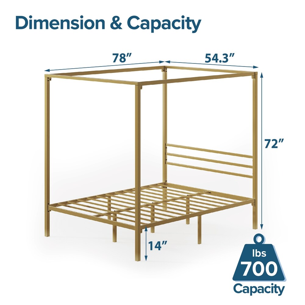 Priage by ZINUS Metal Canopy Platform Bed Frame