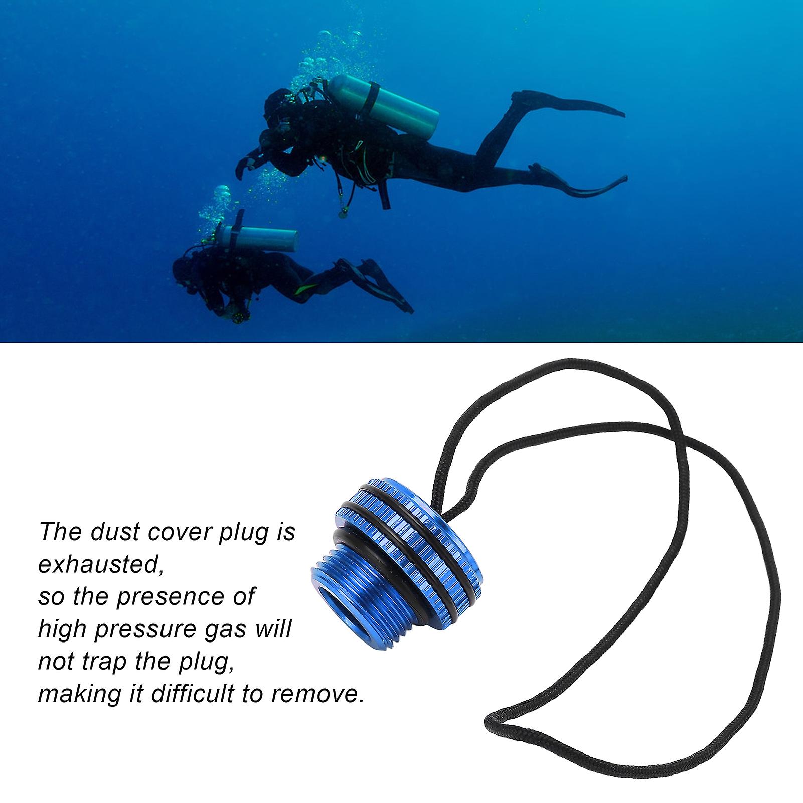 Scuba Diving Tank Valve Dust Plug Cap Protector Cover Dive Tank Cover With Cord For Scuba Tank Valve End Cap[blue]