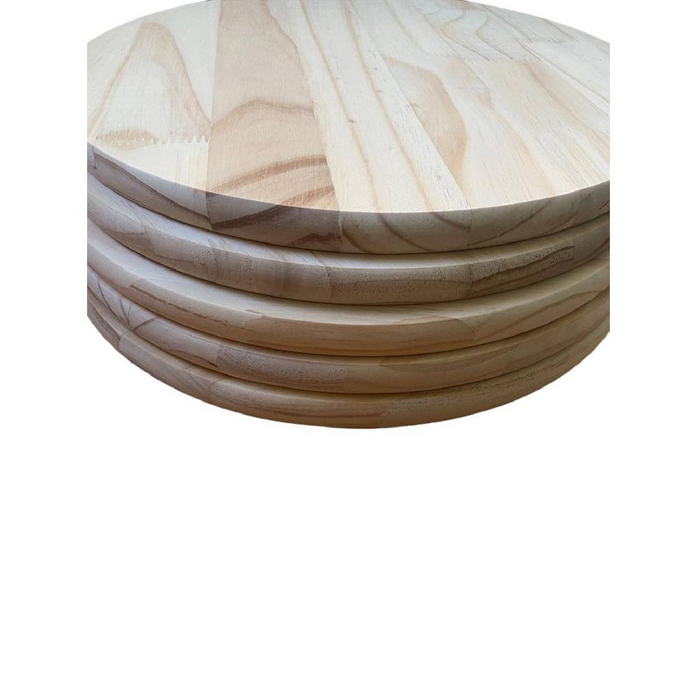 MMOBILITY Edge-Glued Round (Common Softwood Boards: 0.75 in. x 17.75 in. x 17.75 in.) Pine Wood Round Boards (Pack of 5) 5-15