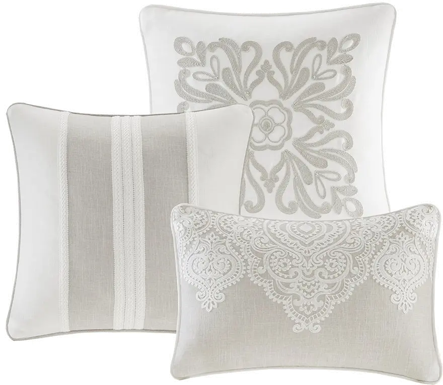 Taupe， Tan and Ivory Queen Barely There 8 Piece Bedding Collection