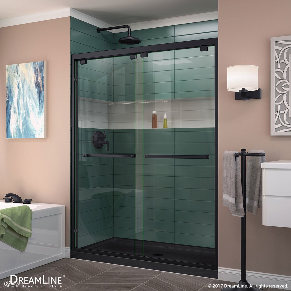 DreamLine Encore 32 in. D x 48 in. W x 78 3/4 in. H Bypass Sliding Shower Door and Shower Base Kit   32\