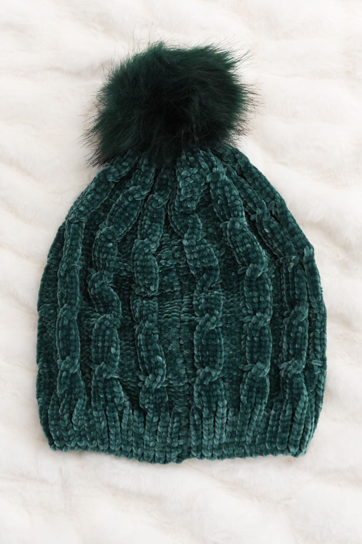 Stay Cozy Chenille Pom Pom Beanie