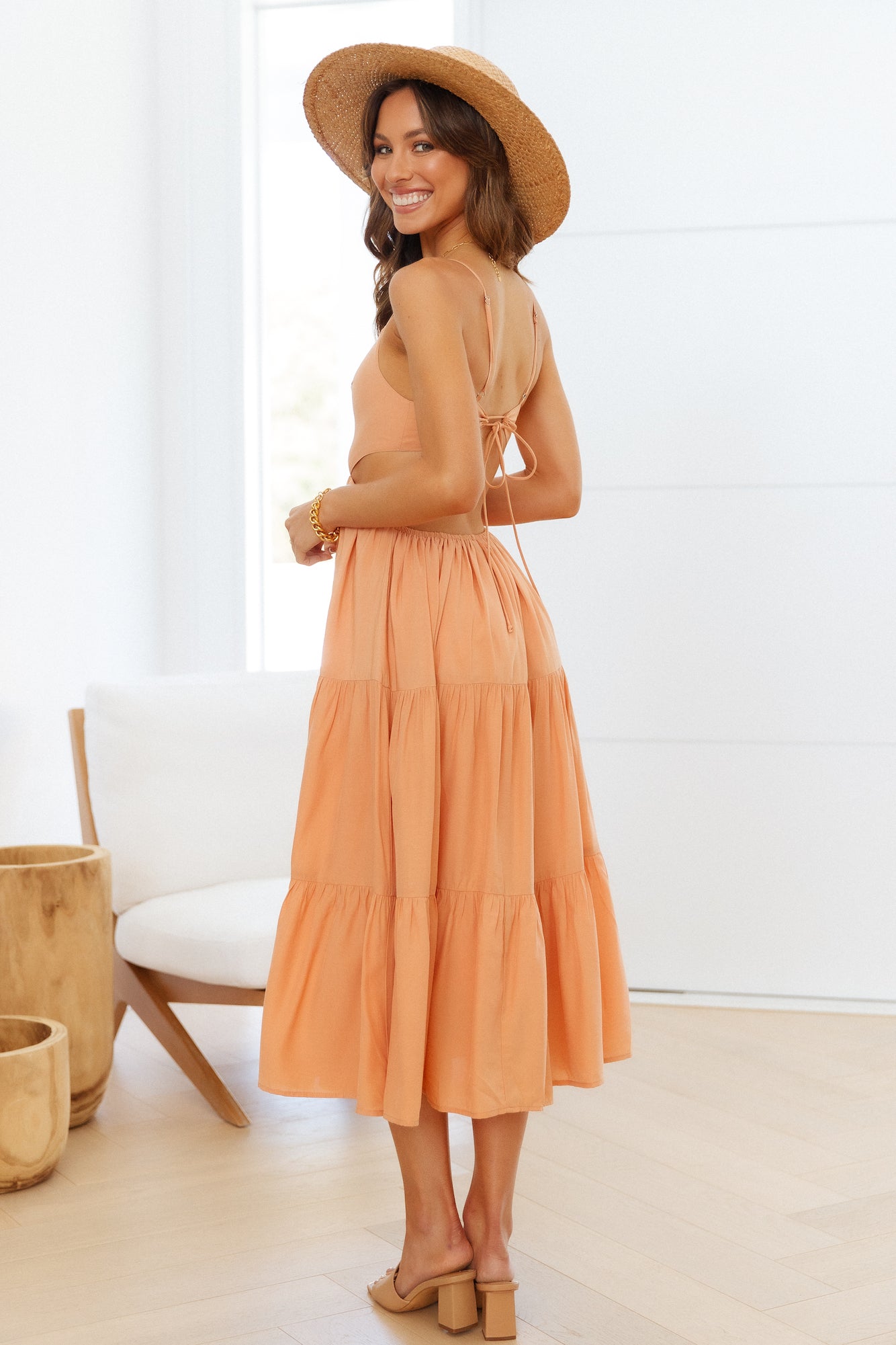 Boho Vibes Midi Dress Orange