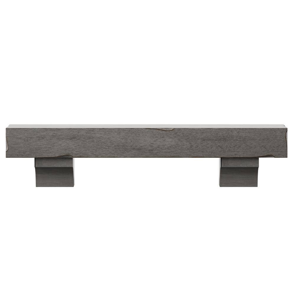 Twin Star Home 48 in. Weathered Gray Cap-Shelf Mantel MS48-6210-B523