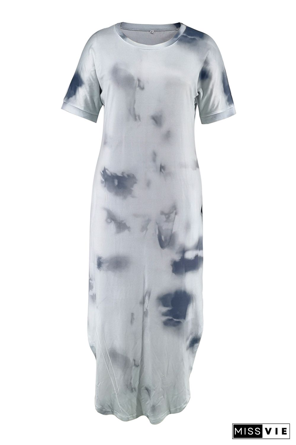 Tie Dye Printed Split Pocket Maxi Dress