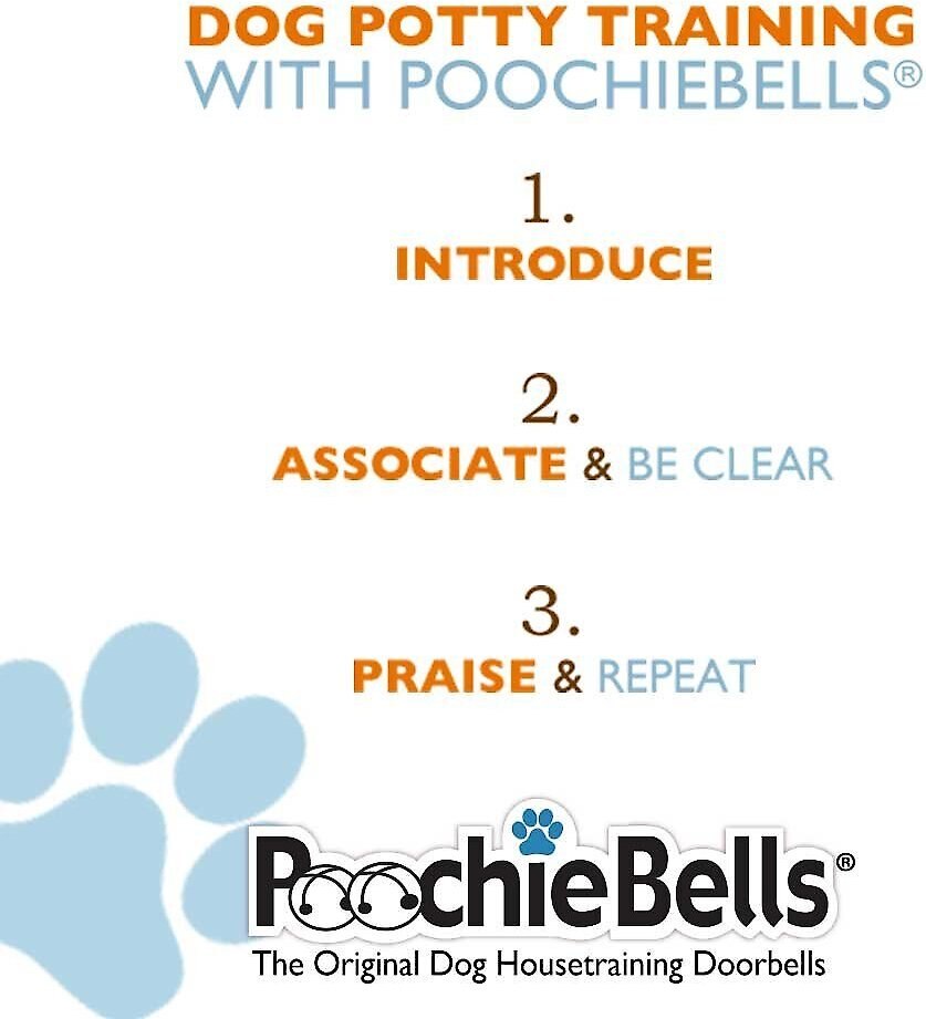 PoochieBells Proudly The Original and 100% American Made Dog Potty Doorbell， Solid Color Collection