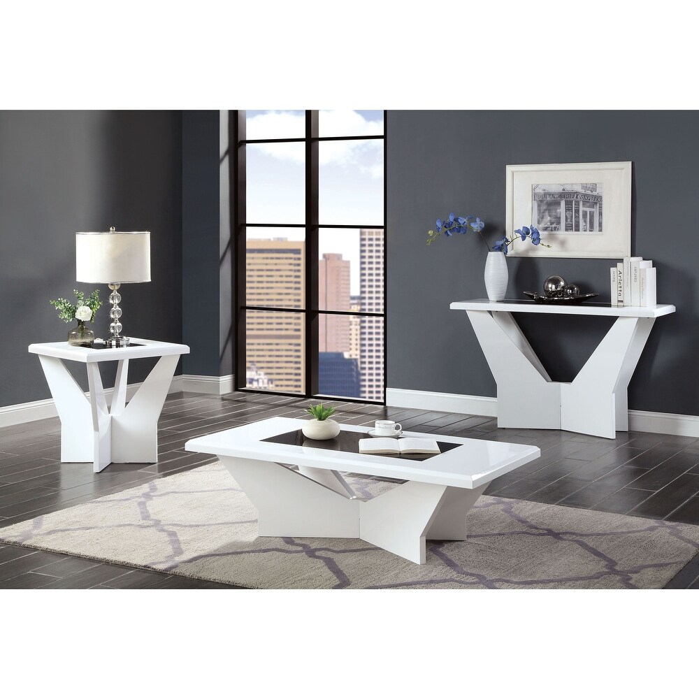 Ameena Contemporary 47 inch Glass Top Sofa Table by Furniture of America