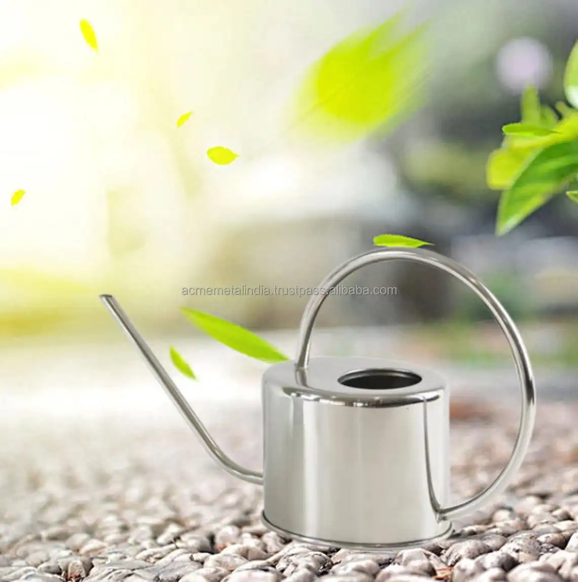 Evergreen Stainless Steel Watering Can Premium Quality High Enameled Metal Plants Watering Can Wholesale Garden Supply Accessory