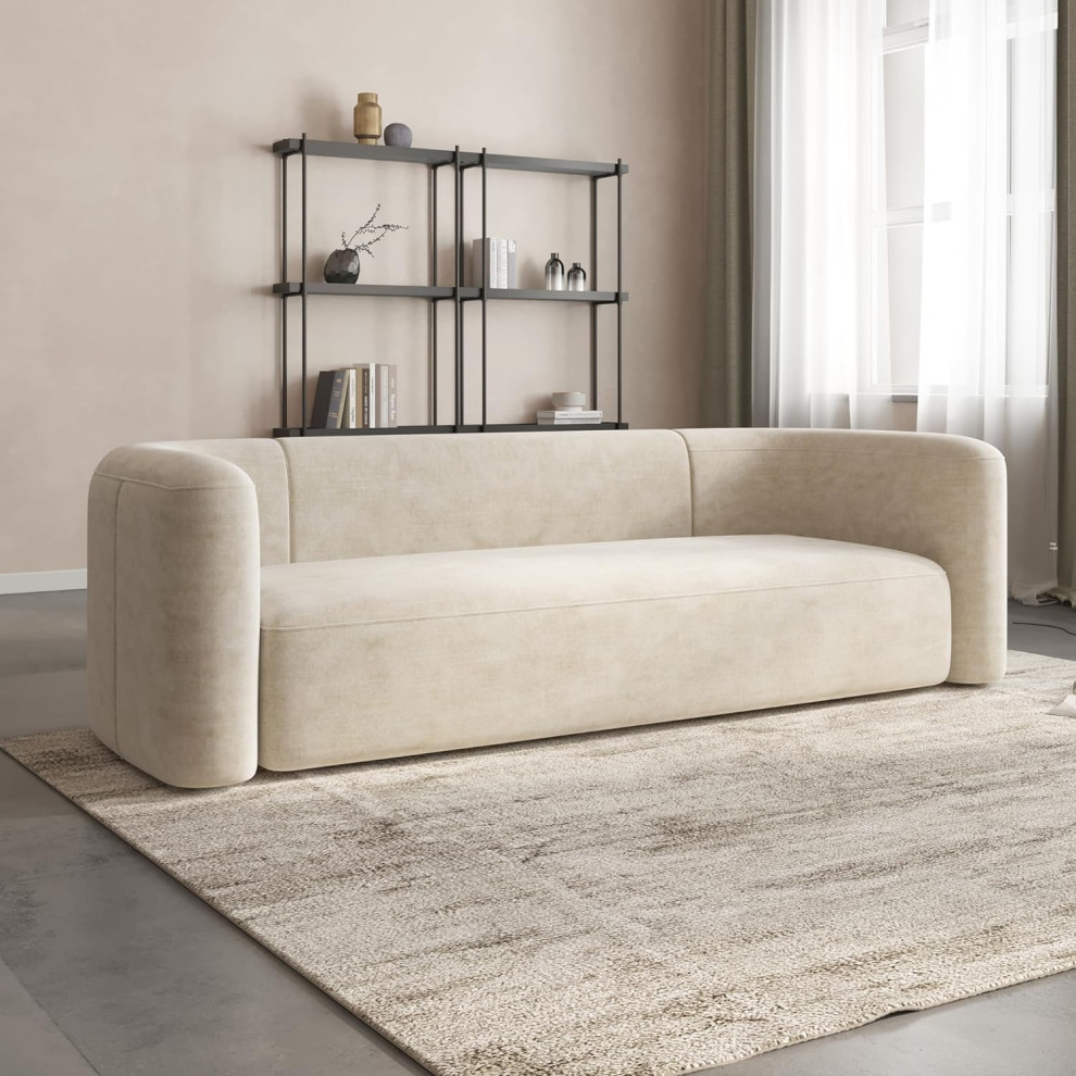 Unique Modern Sofa  Curved Silhouette  ampVelvet Upholstery   Transitional   Sofas   by Decor Love  Houzz