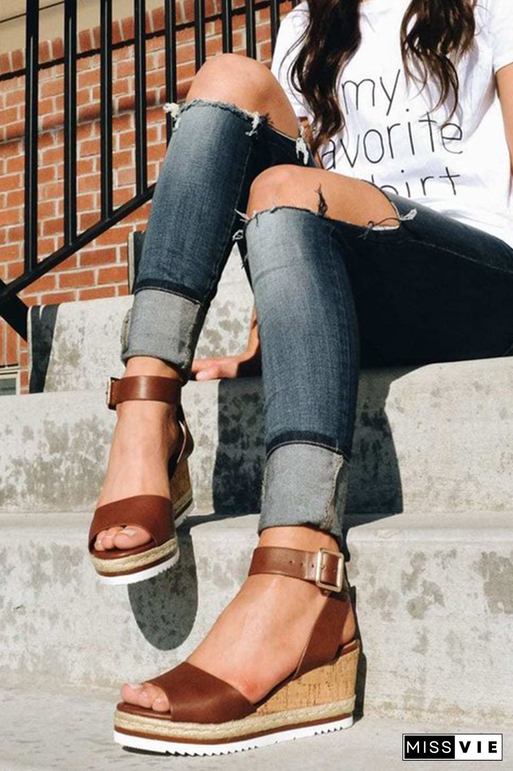 Leisure Muffin Bottom Platform Sandals