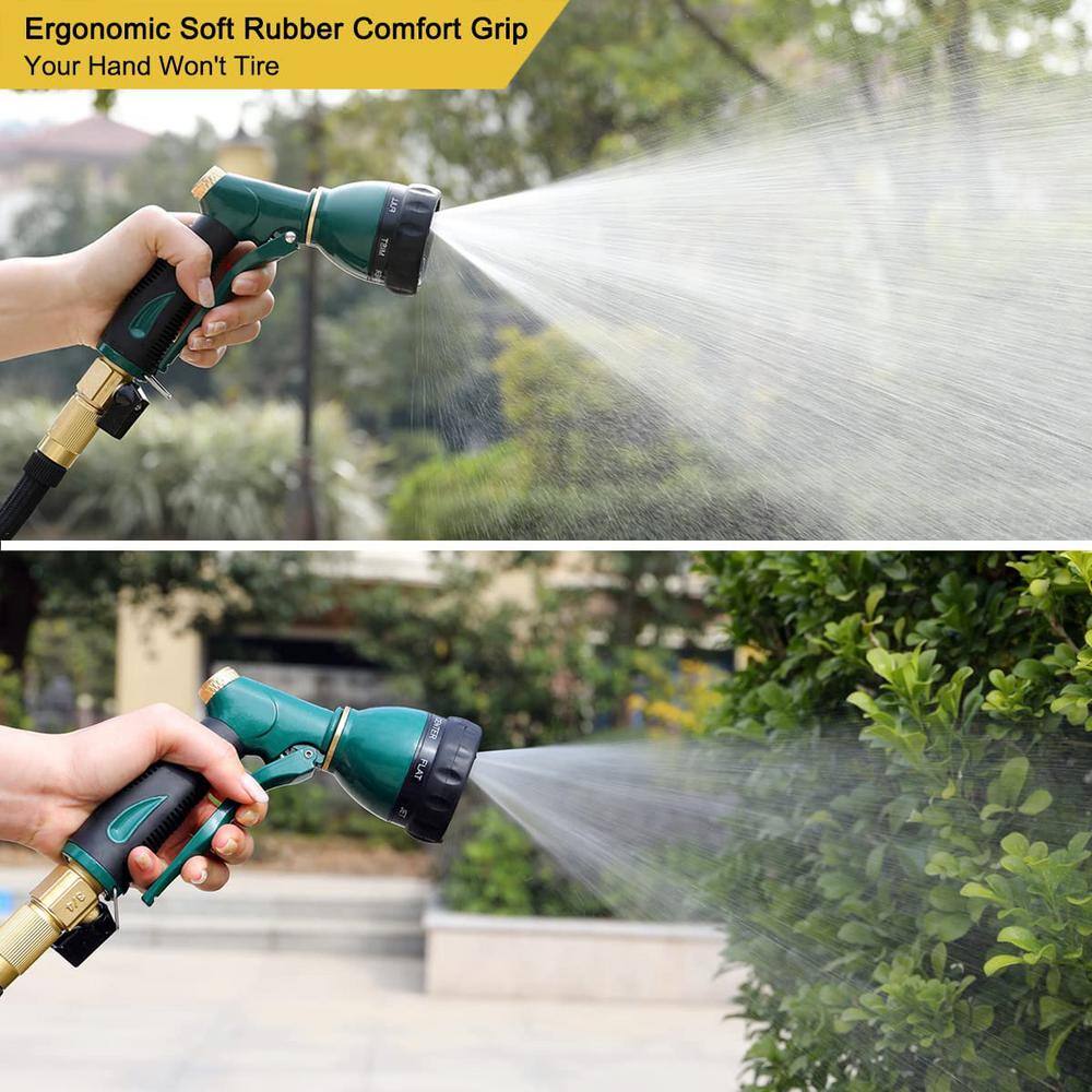 Garden Hose Nozzle Sprayer Heavy Duty 100% Metal Nozzle High Pressure Water Hose Nozzle with 7 Patterns B08LZ6K7X2