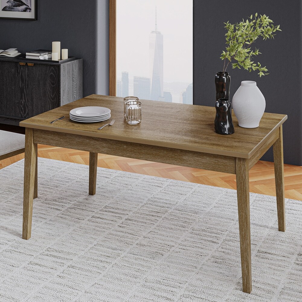 Sandra Rustic Farmhouse Design Wood Dining Table by HULALA HOME