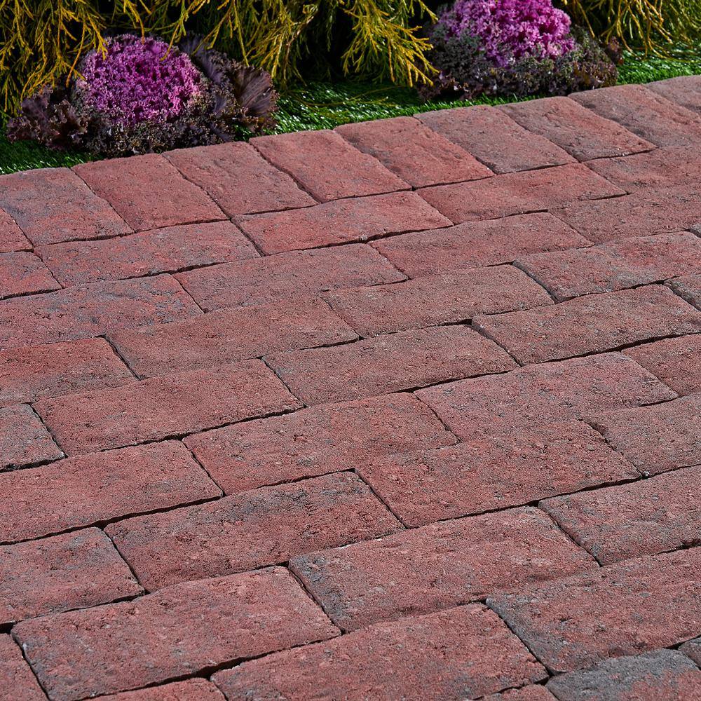 Pavestone Clayton 7 in. L x 3.5 in. W x 1.77 in. H RedCharcoal Concrete Paver 11019588