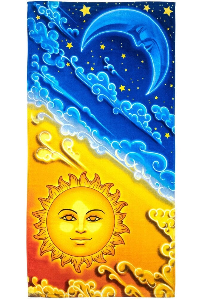 Sun and Moon Super Soft Plush Cotton Beach Bath Pool Towel