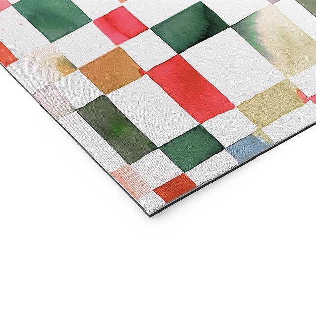 Ninola Design Watercolor Checker Yuletide Welcome Mat Society6