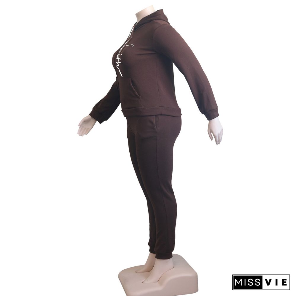 Plus Size Hoodies Sweatshirt Pants Tracksuit