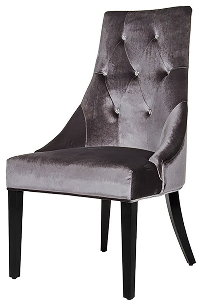 Modrest Charlotte 18 quotWood  ampVelvet Dining Chair in Gray (Set of 2)   Transitional   Dining Chairs   by Homesquare  Houzz