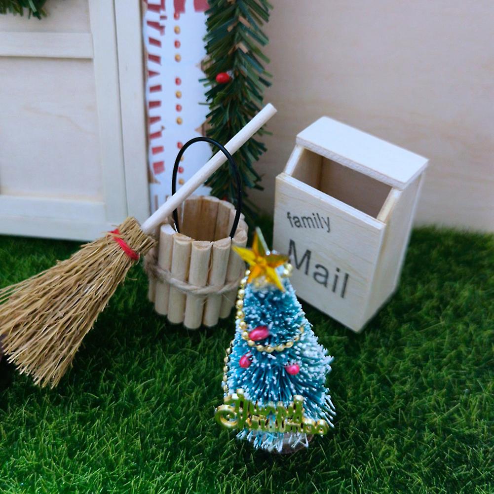 Small Doll House Accessories Diy Christmas Atmosphere Door Garden Ornaments Doll House Model With Door Red