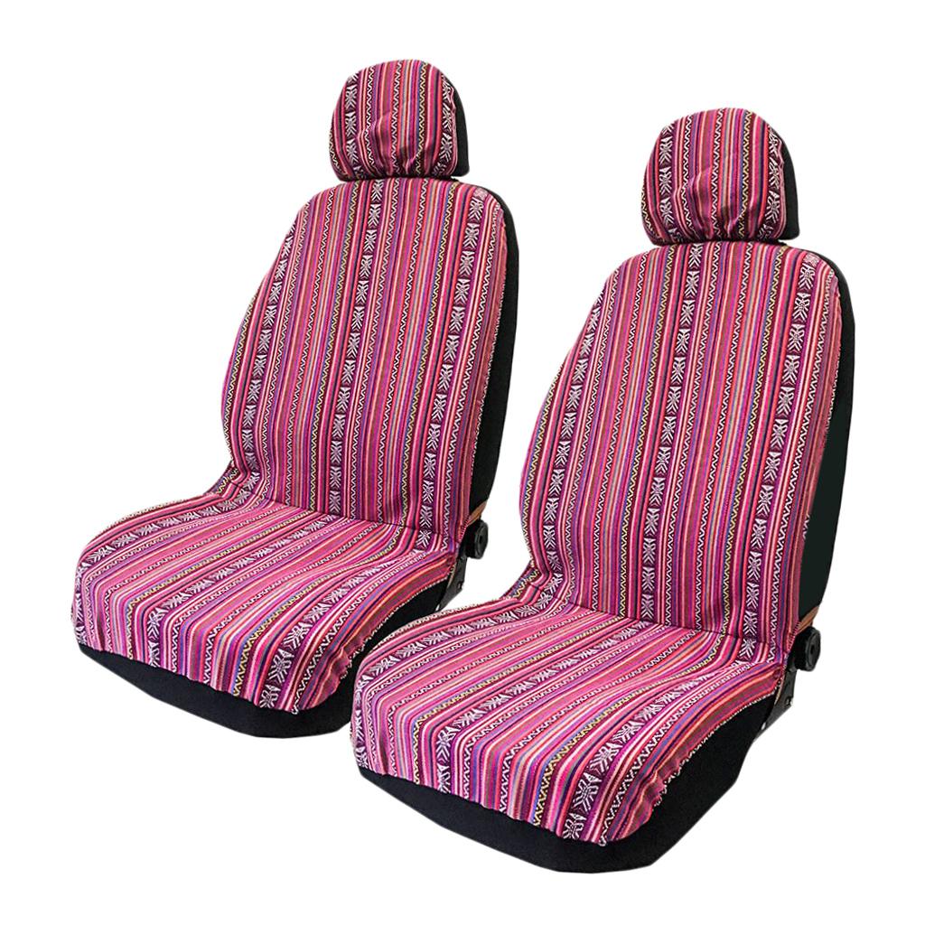 Universal Colorful Front Seat Covers Detachable Headrest Pink Saddle Blanket SUV for Women