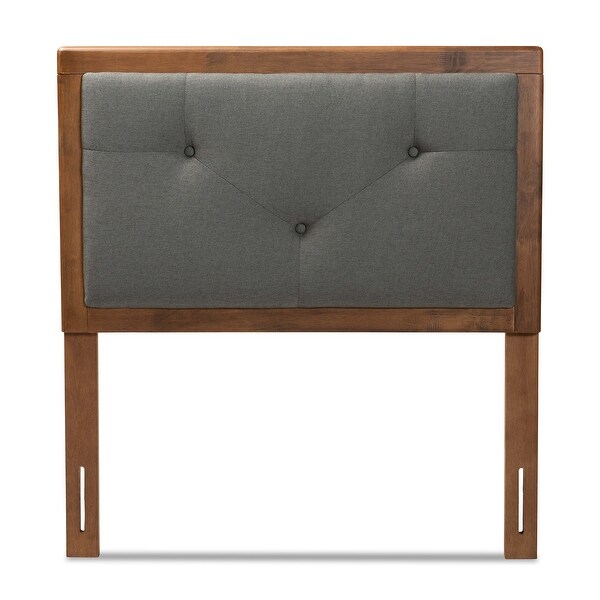 Abner Modern and Contemporary Fabric and Wood Headboard Dark Grey - - 34237139