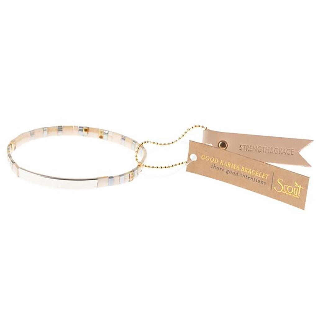 Scout Curated Wears  Good Karma Miyuki Bracelet | Strength & Grace - Ivory/Silver