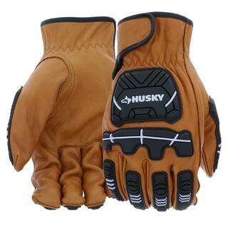 Husky Large Premium Grain Cowhide Leather Heavy Duty Impact Work Glove HK84016-LCC6