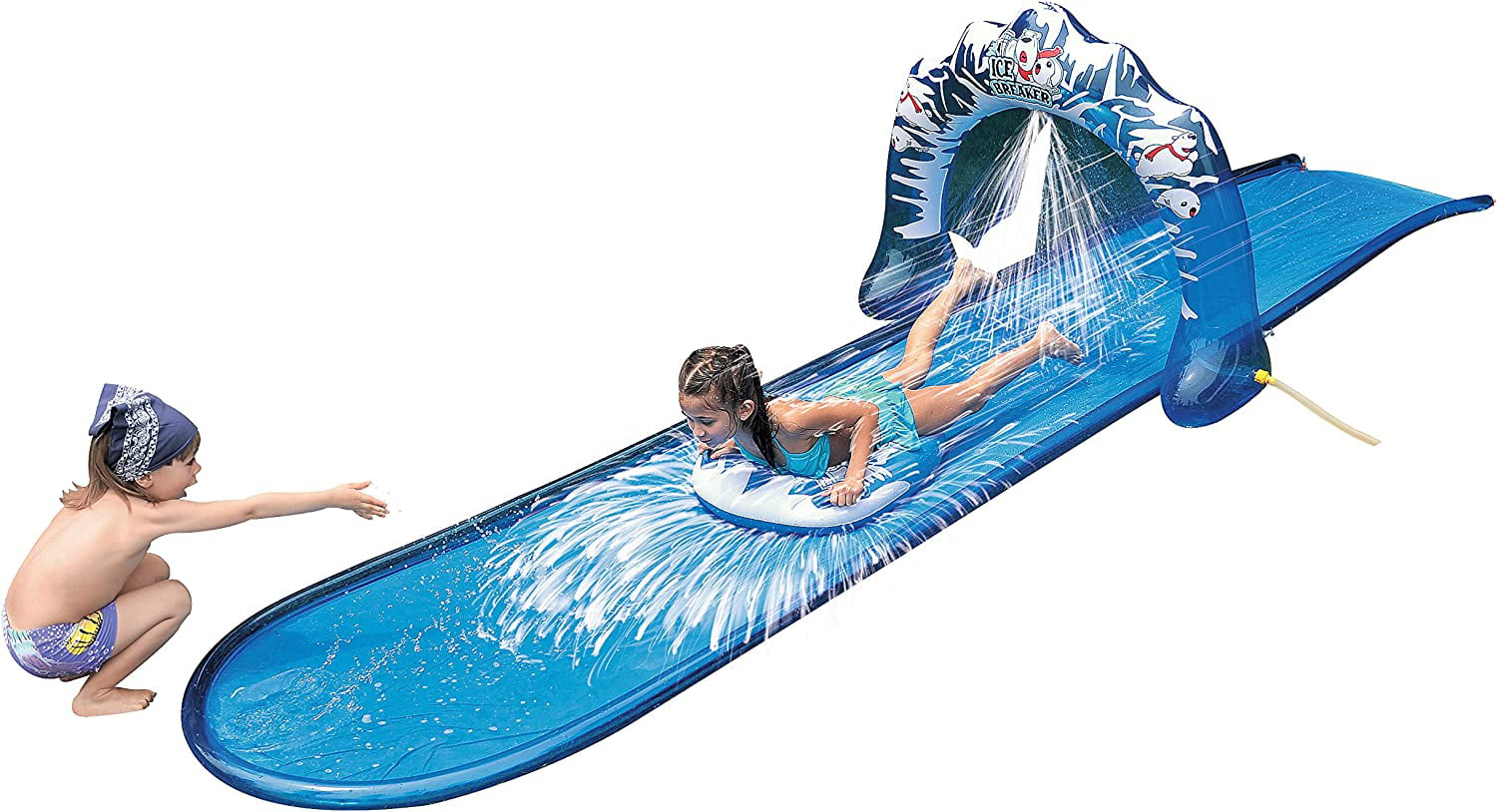 Lavinya Water Slide for Kids And Adults Outdoor Water Slides with Sprinkler Bodyboard Backyard Games Summer Water Toys Play(16.4ft/ICE)