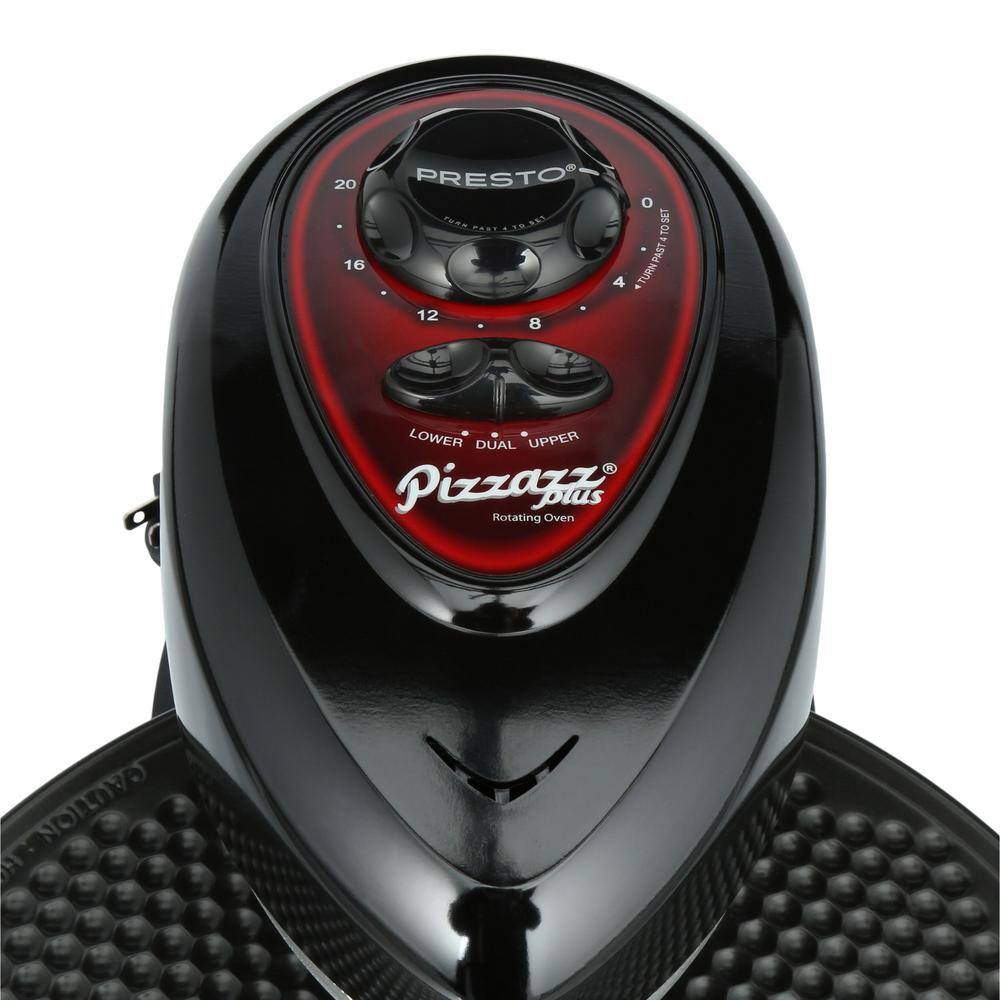 Presto Pizzazz Plus Rotating Pizza Black Oven 1235 Watts with Built-In Timer 03430