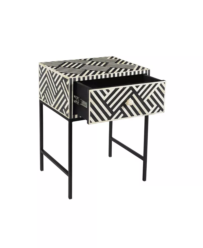 TOV Furniture Noire Bone-Inlay Side Tableandnbsp;