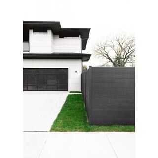 Slipfence Composite 6 ft. H x 6 ft. W x 1 in. Thick Charcoal Very Dark Grey Composite Tongue and Groove Horizontal Fence Panel SF2-HCPC6