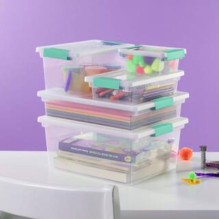 Sterilite 19628604 Medium Clip Box Clear Storage Tote Container with Lid 4 x 19628604