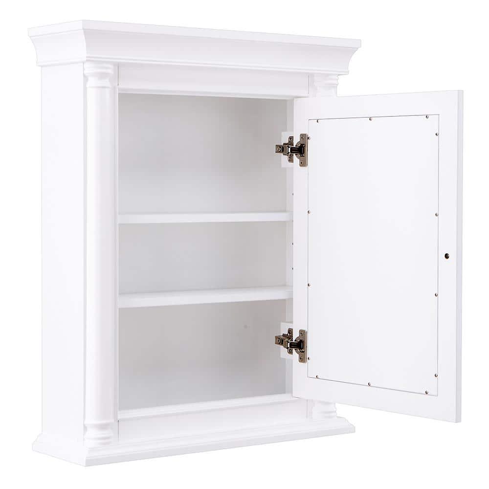 Home Decorators Collection Strousse 24 in W x 30 in H Surface Mount Mirrored Medicine Cabinet in White