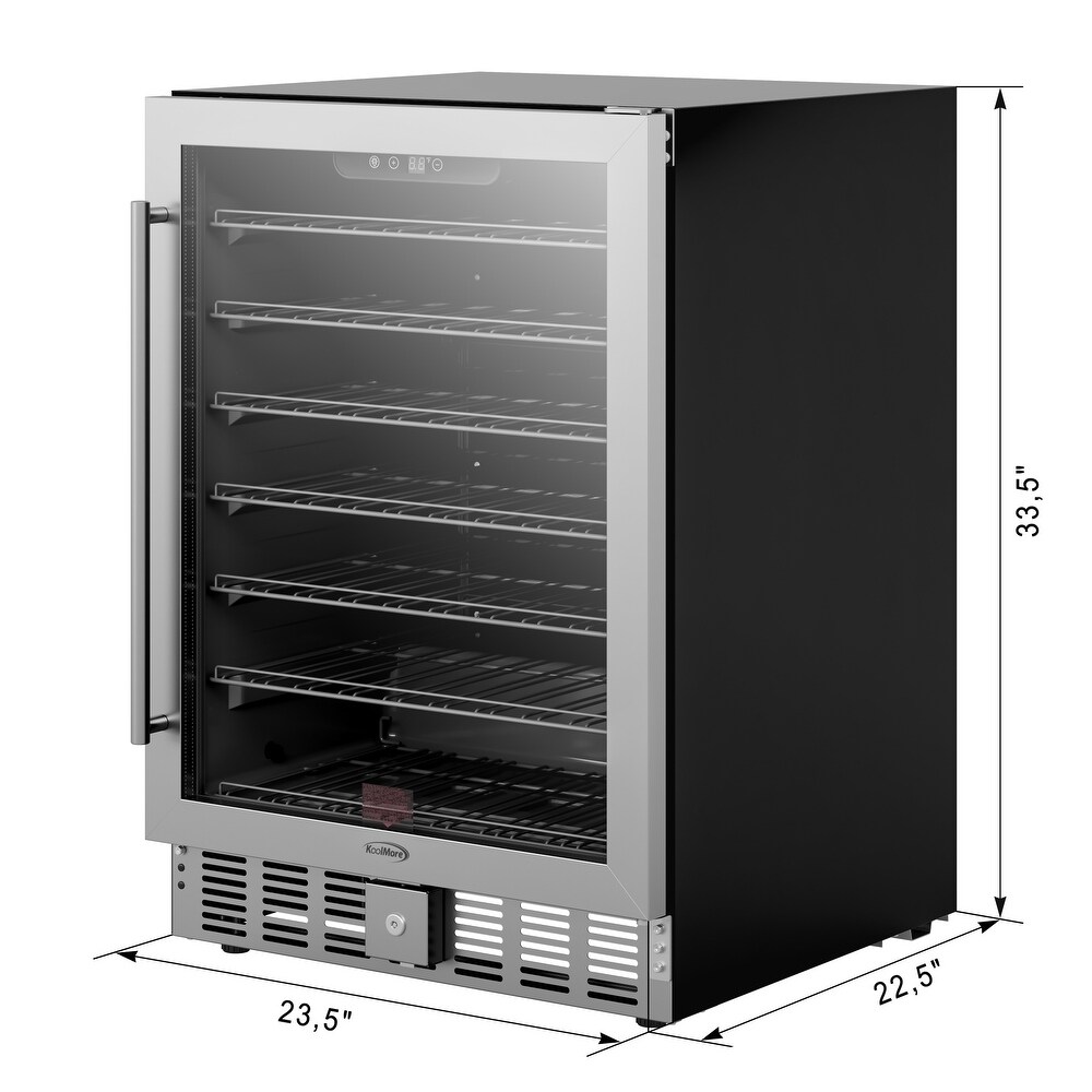 23.4 in. Stainless Steel  Glass Door Built In Refrigerator and Beverage Cooler  5 Cu. ft.