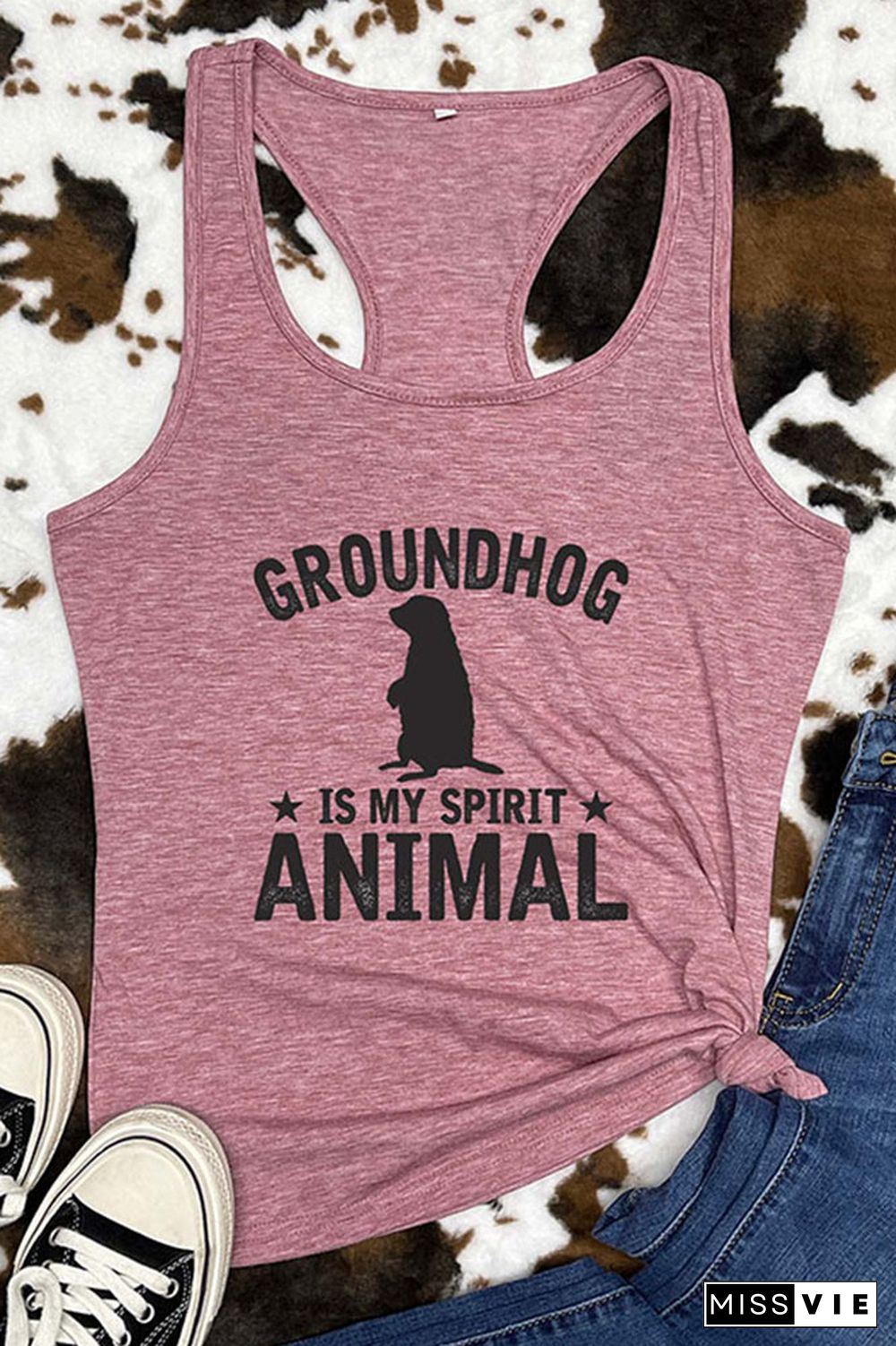 Groundhog Is My Spirit Animal Sleeveless Tank Top Wholesale