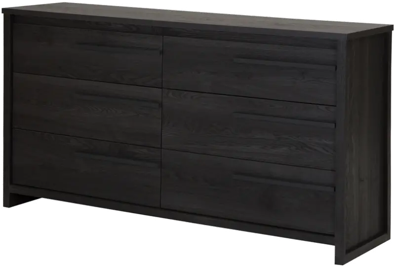 Tao Gray Oak 6-Drawer Double Dresser - South Shore