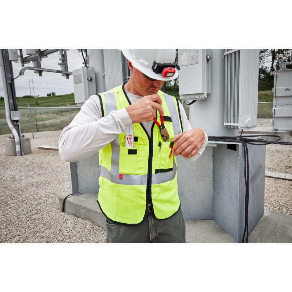 Milwaukee High Vis Safety Vest Cdlass 2 Breakaway AR/FR Cat 2 48-73-5311M910 from Milwaukee