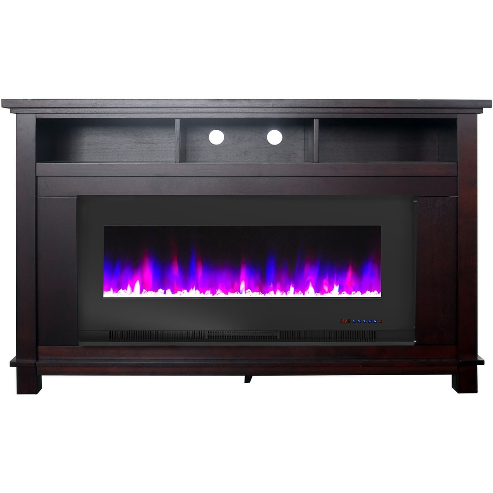 Cambridge San Jose Fireplace Entertainment Stand in Mahogany with 50\