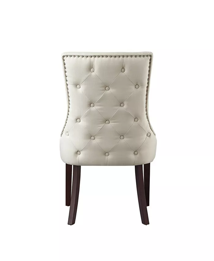 Inspired Home Oscar Upholstered Tufted Dining Chair with Nailhead Trim Set of 2