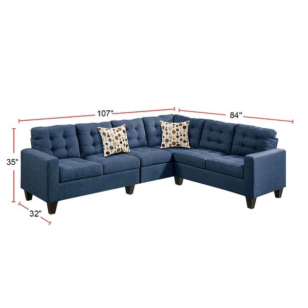 4 Piece Sectional Sofa with Pillows