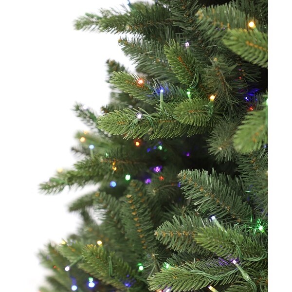 Fraser Hill Farm 6.5ft. York Pine Artificial Christmas Tree with Multicolor Color Changing 3MM LED Lights