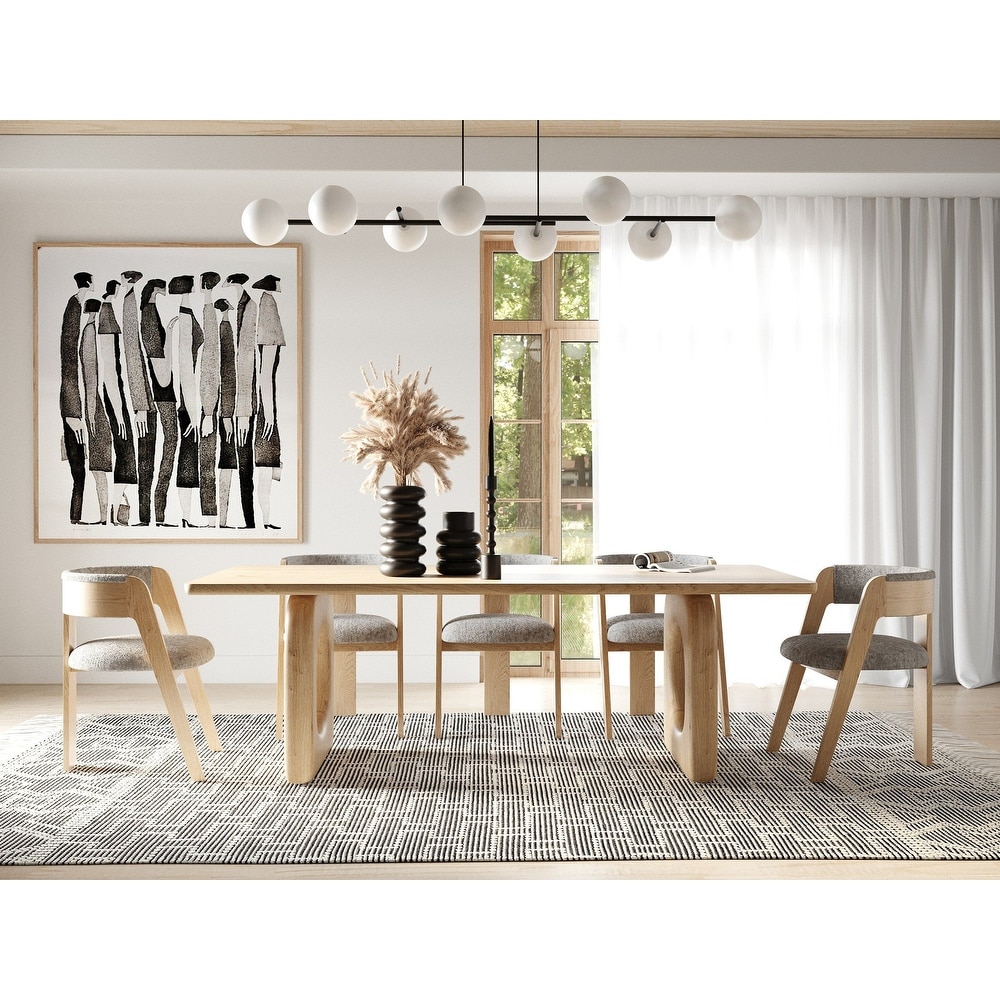 Modrest Washington   Modern Natural Oak Rectangular Dining Table