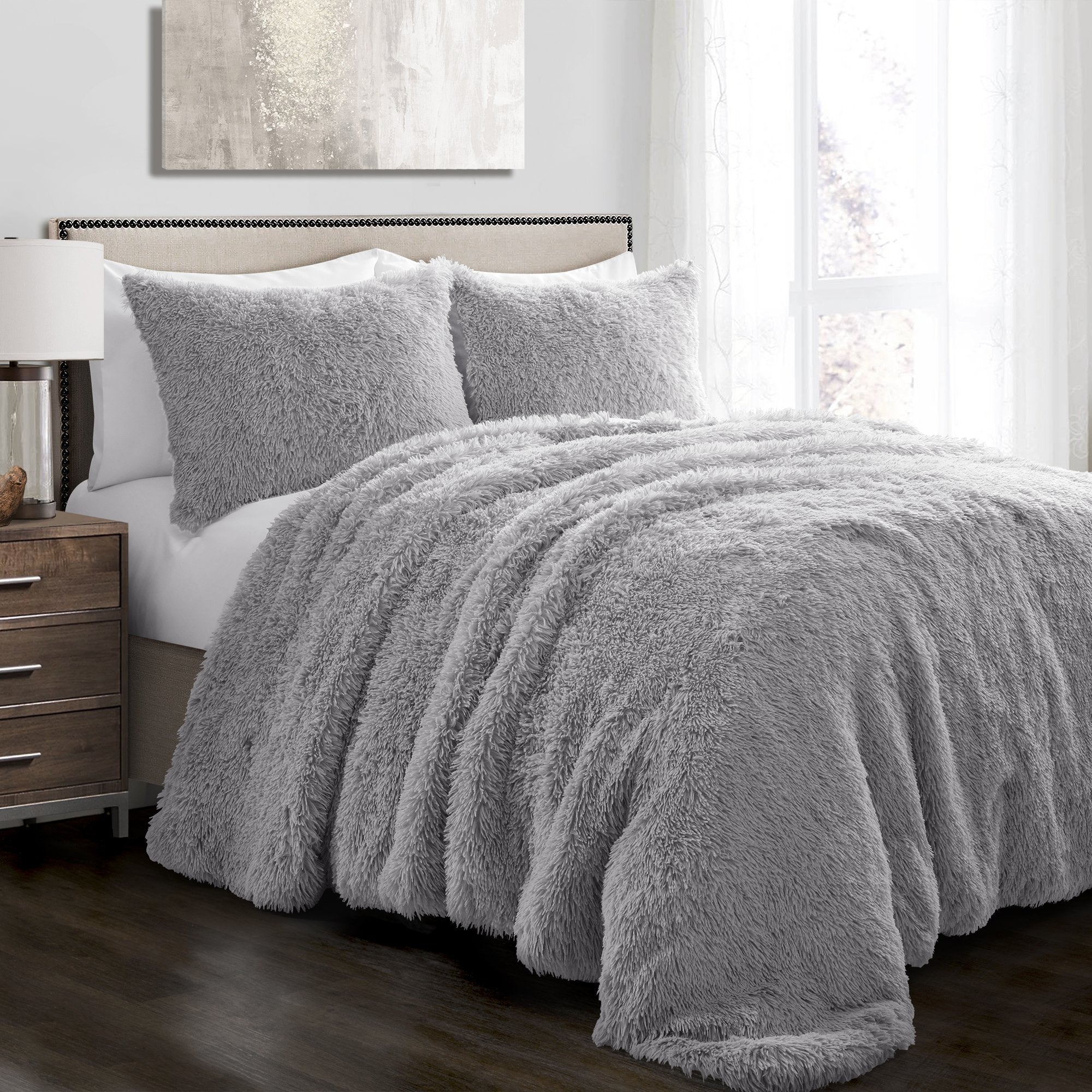 Bedding Bundle: Wonderland Soft Flannel Sheet Set + Emma Faux Fur Comforter Set