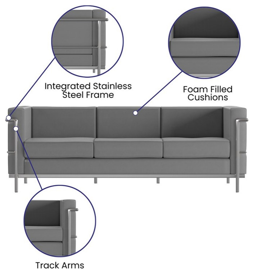 Flash Furniture Hercules Regal LeatherSoft Reception Set in Gray   Modern   Living Room Furniture Sets   by Homesquare  Houzz