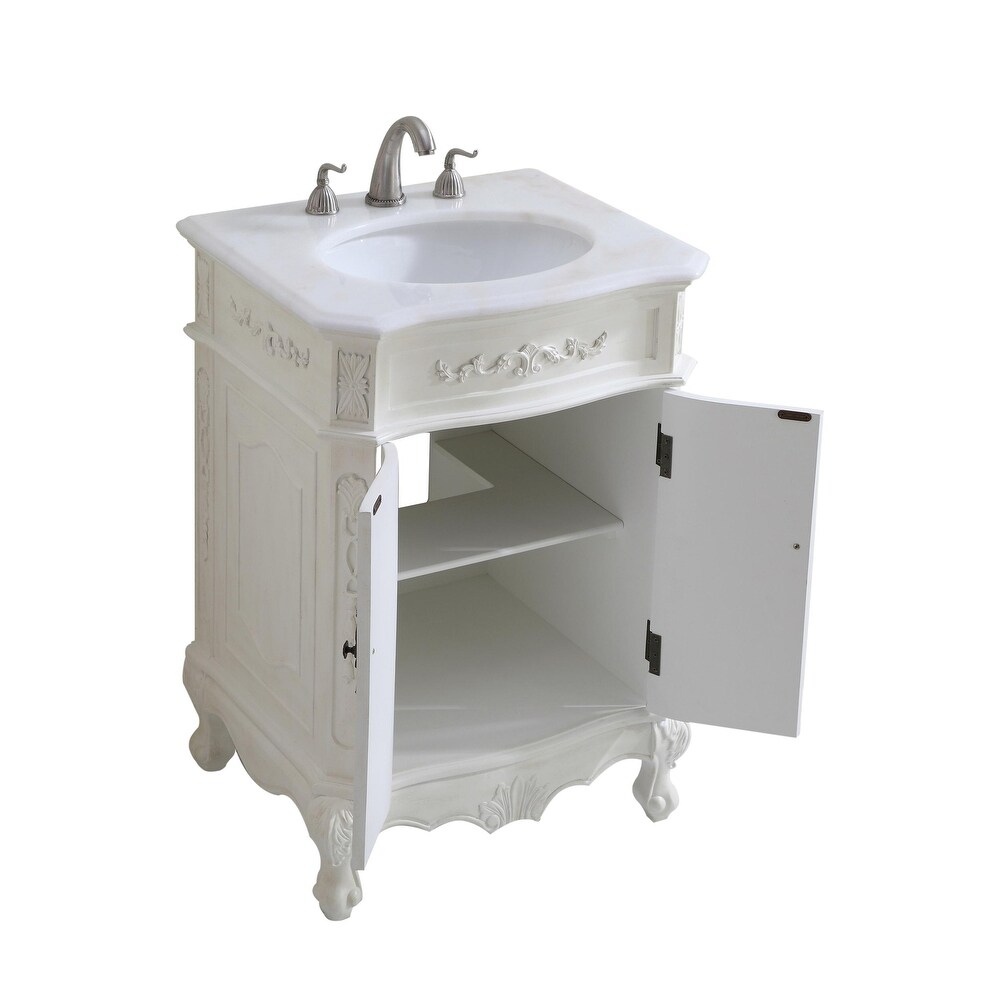 Dallas 24 in. Single Bathroom Vanity Set with Marble Top