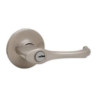 Kwikset Dorian Satin Nickel Exterior Entry Door Handle 405DNL156ALK4V1