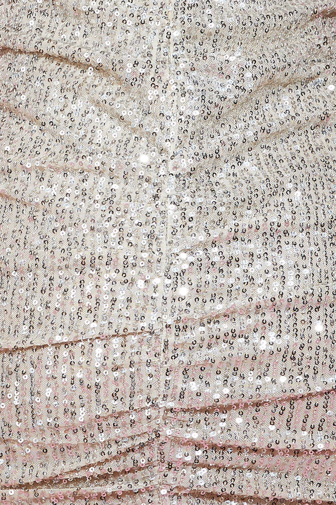 Posted Sequin Dress Beige