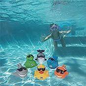 GAME Ocean Friends Dive Pool Game Characters Kids Pool Toy Includes: Clownfish Derby Duck Turtle Dolphin Shark and Orca 44596-BB