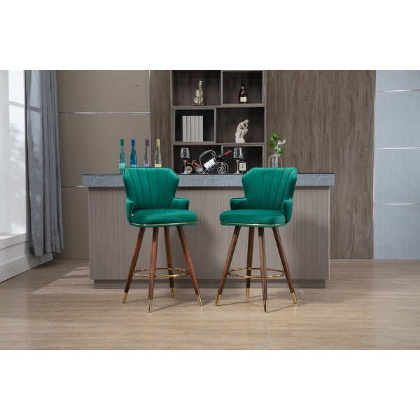 Swivel Bar Stools with Backrest Footrest with a Fixed Height of 360 Degrees for Dining Room， Kitchen， Living Room